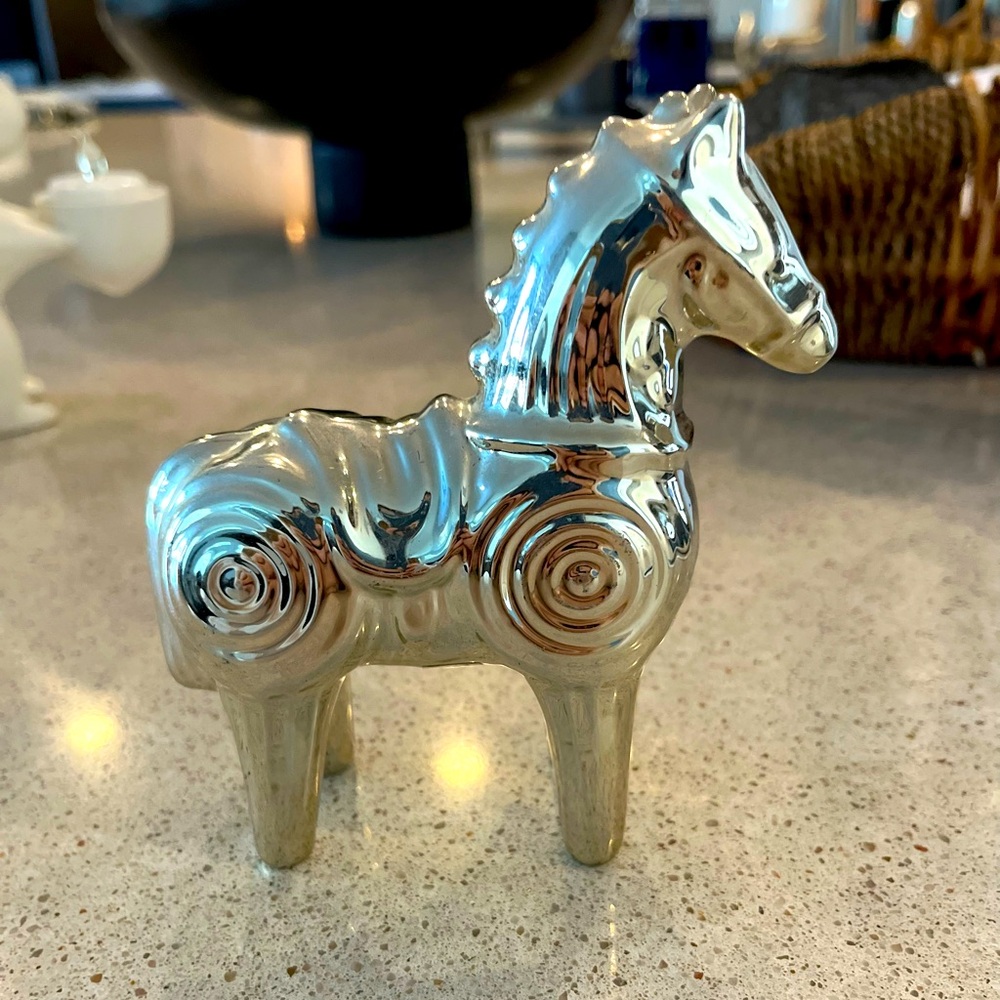Jonathan Adler silver plated menagerie horse